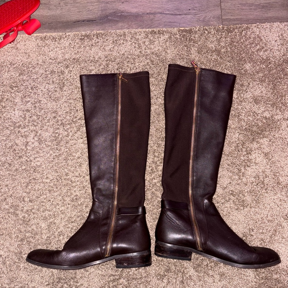 Michael Kors Brown Leather Riding Boots